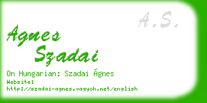 agnes szadai business card